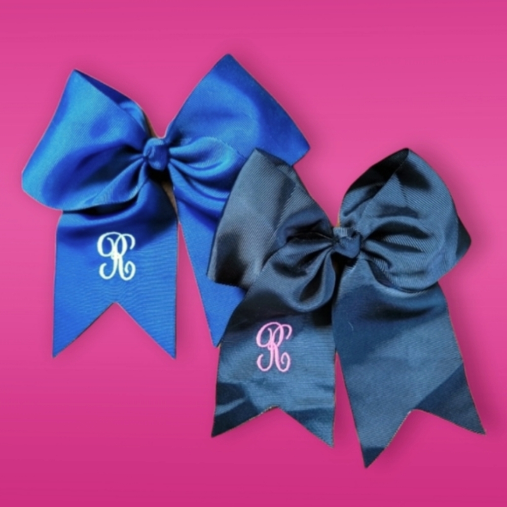 Hair Bows - Embroidered "R"